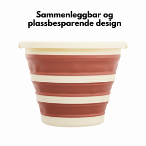 Sammenleggbar bøtte 10 liter gammelrosa