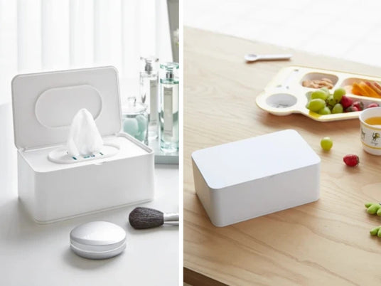 Yamazaki våtserviettboks i hvitt design som passer i flere rom
