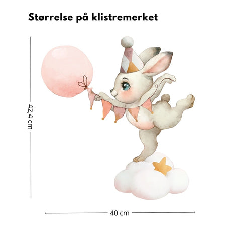 Kanin på sky klistremerke - Lindas Dekor