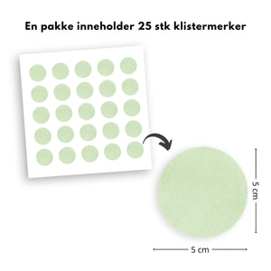 25-pk prikker klistremerker, grønn