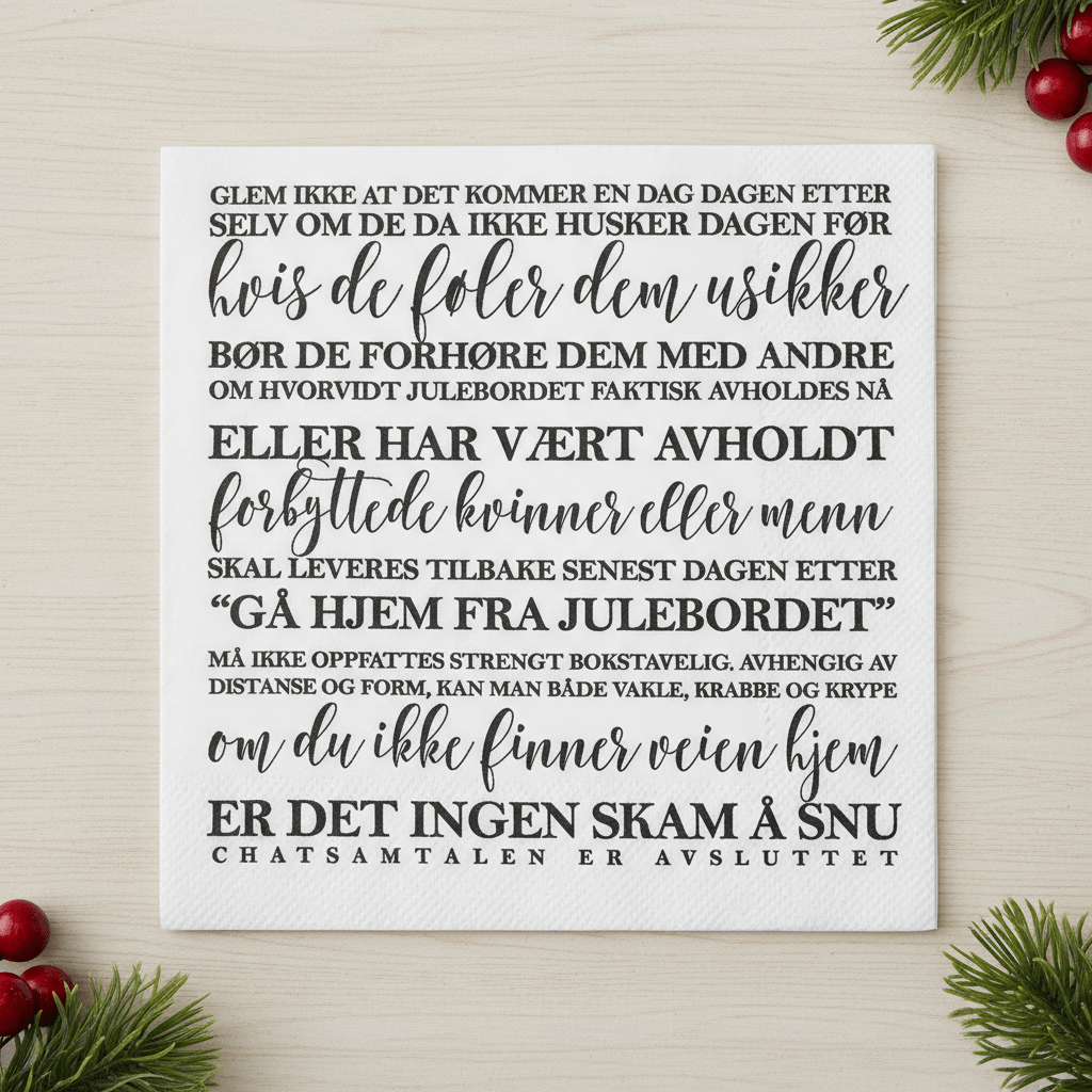 Servetter julebordets regler - Lindas Dekor