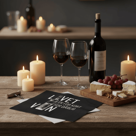 20 - pk Serviett "Livet er for kort for dårlig vin" - Lindas Dekor