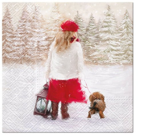20 - pk Servietter "Winter Walk" - Lindas Dekor