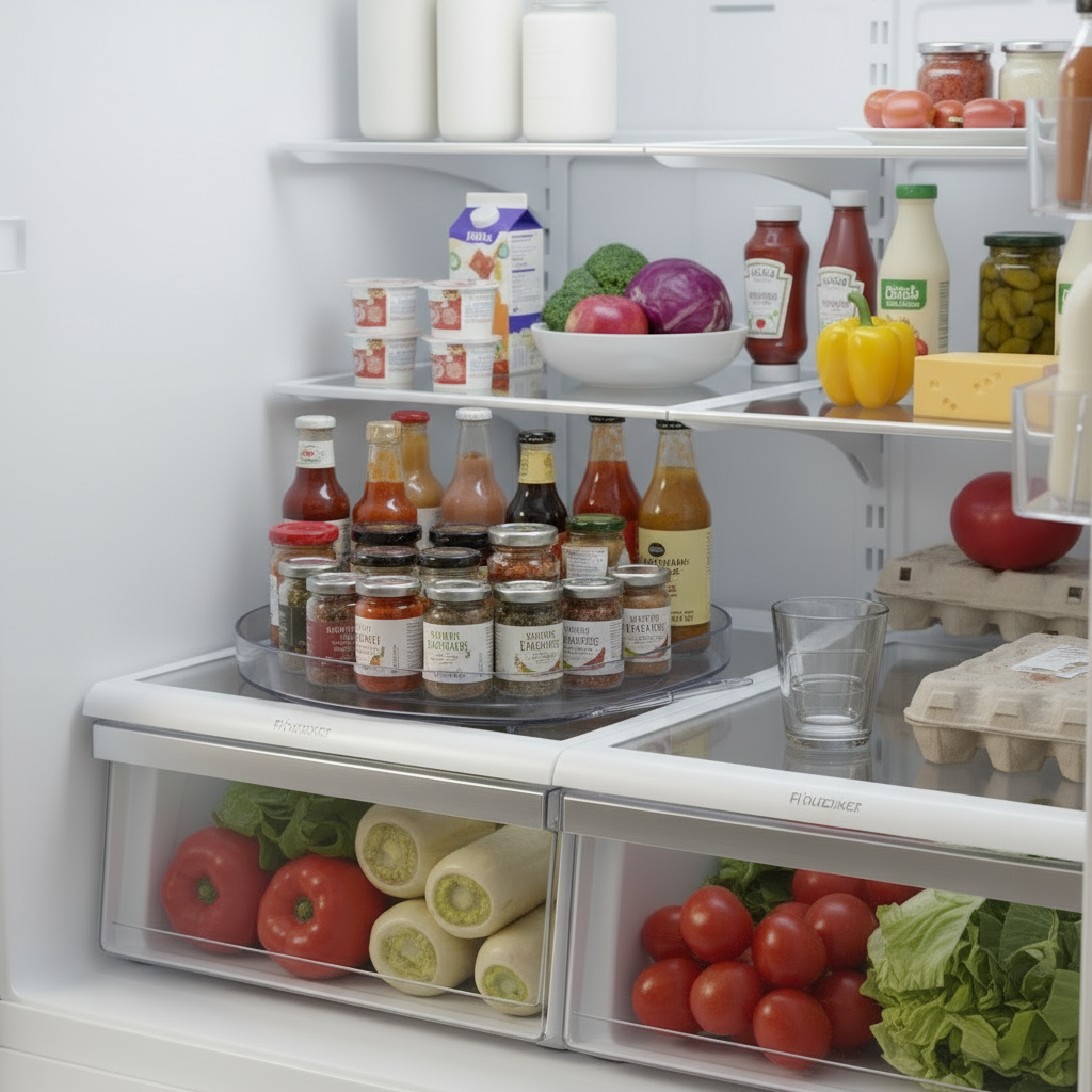 Organiseringsbrett i oval form for kjøkken og kjøleskap