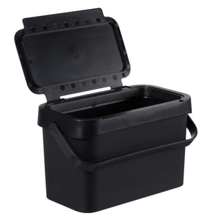 Biobøtte med lokk som foldes tilbake for enkel bruk