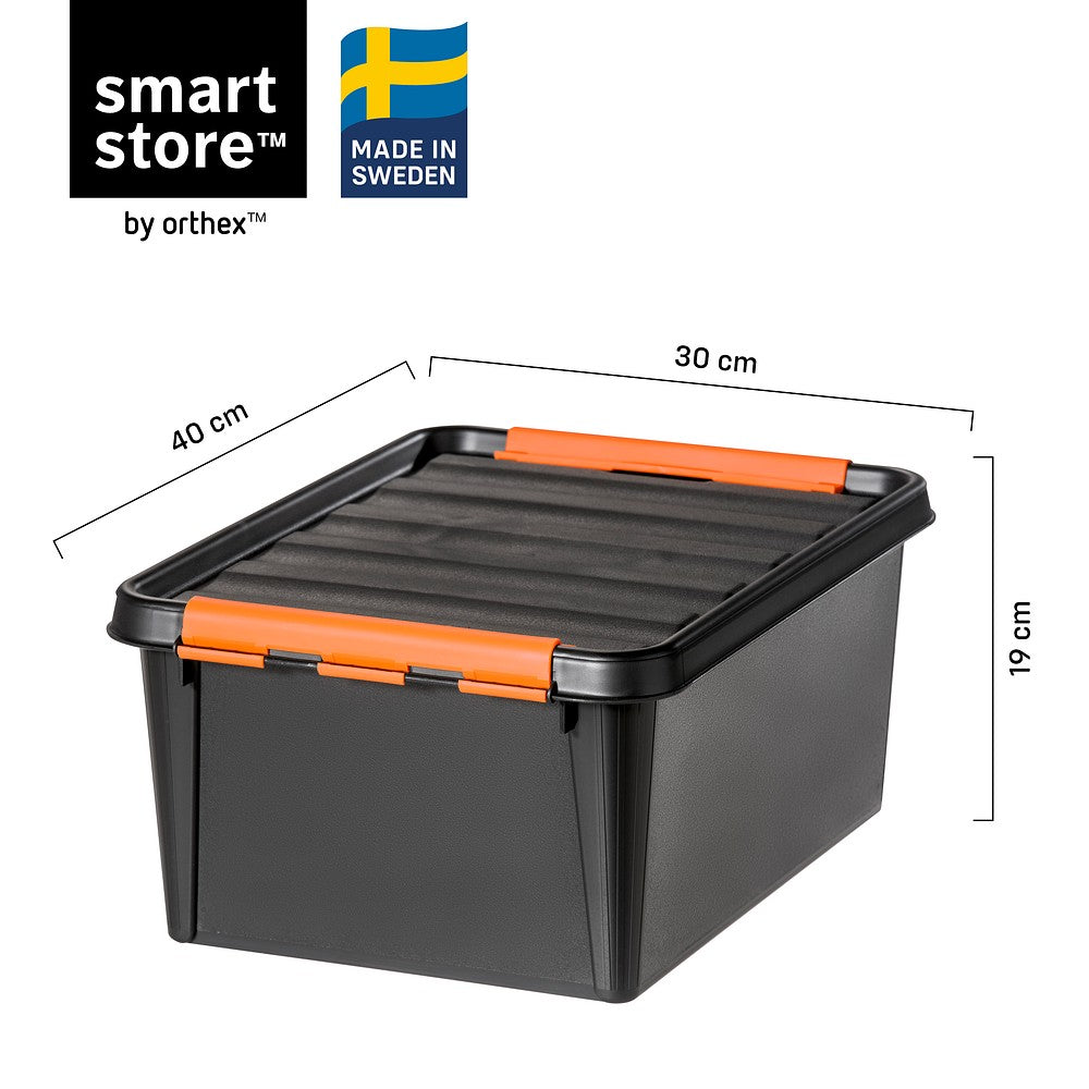 SmartStore oppbevaringsboks med mål og dimensjoner vist