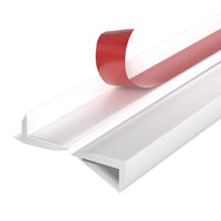 10-pk Endelister til selvklebende fliser, hvit