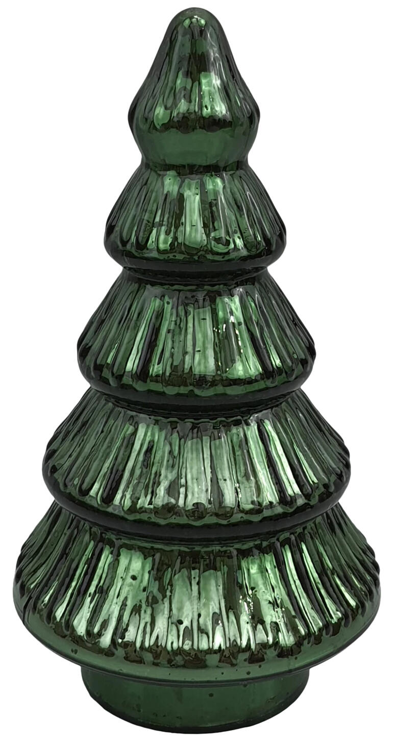 Grönt julgran i strukturerat glas 19 cm