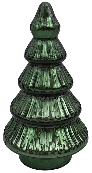 Grönt julgran i strukturerat glas 19 cm