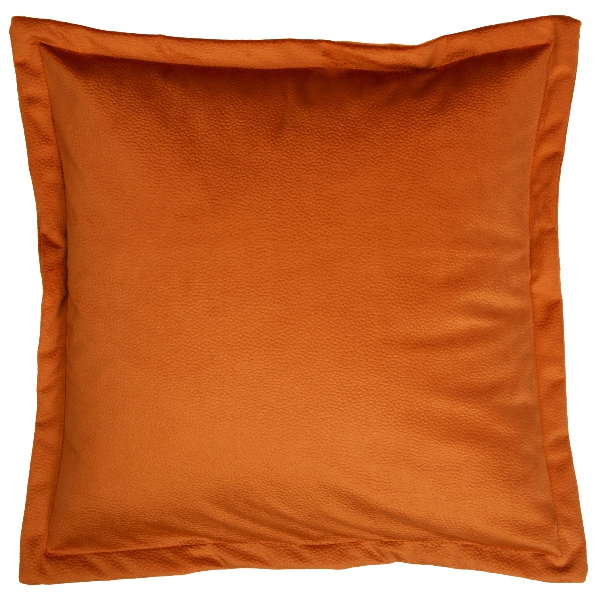 Rustfarget putetrekk i velur 50 x 50 cm med dekorativ kant