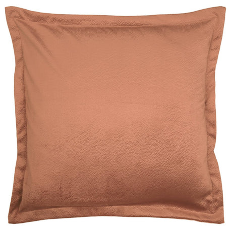 Amberfarget putetrekk i skinnlook 50 x 50 cm med sydd dekorativ kant 