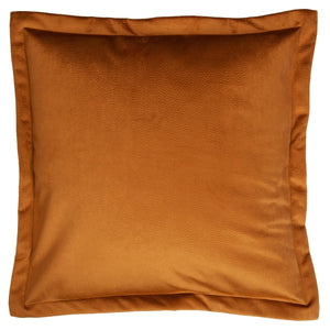 Kamelfarget putetrekk i velur med skinnlook og dekorativ sydd kant, 50 x 50 cm