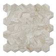 Vareprøve av Grace hexagon flis med naturinspirert marmormønster i beige toner.