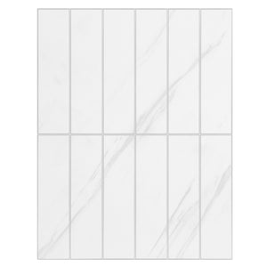 Alma hvit marmor selvklebende fliser – lyse fliser med marmormønster.