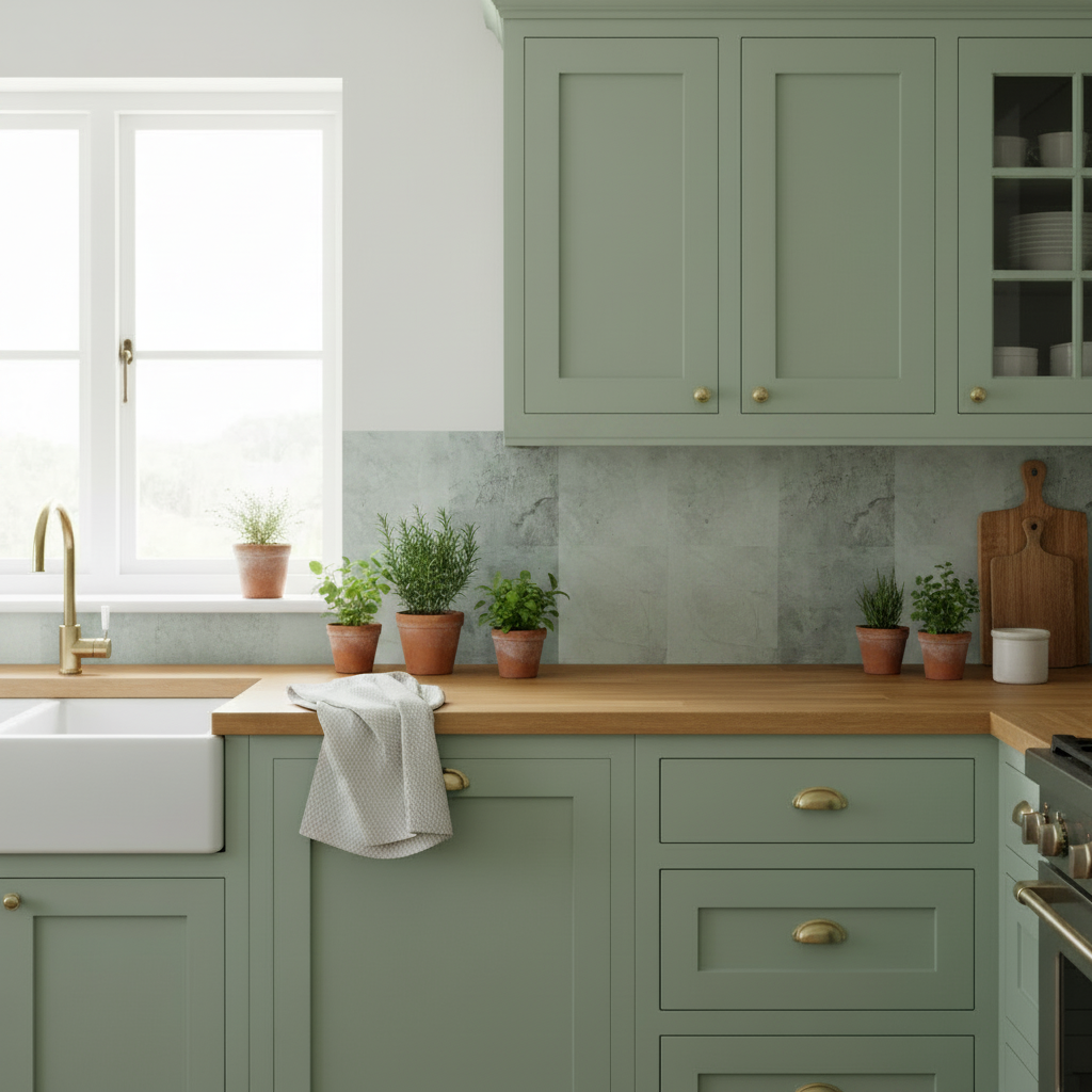 Amsterdam grønne vinylfliser med matt overflate og realistisk betongstruktur