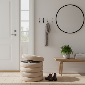 House Nordic Brooklyn puff med lokk og skjult oppbevaring