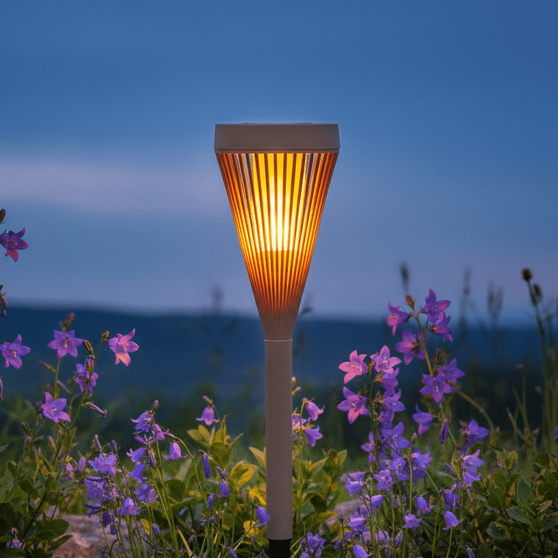 Brown solar light harebells