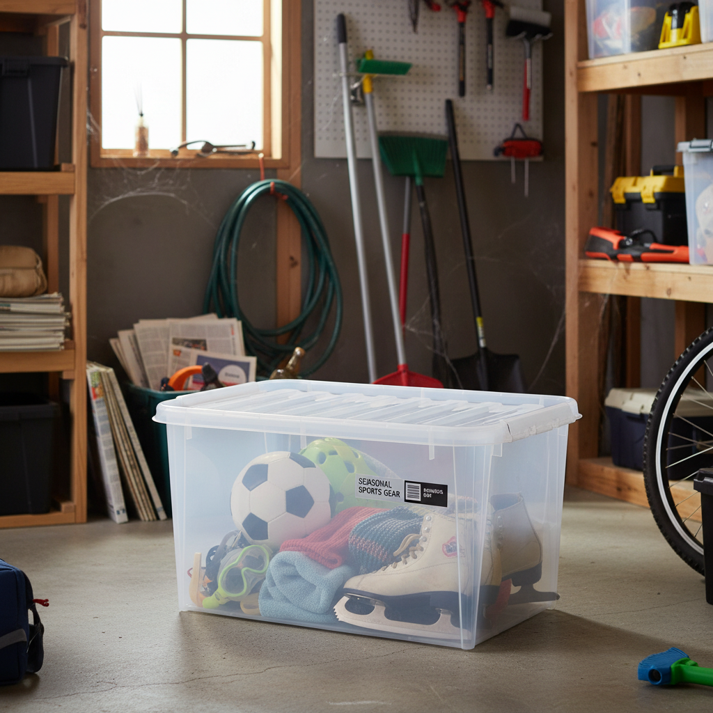 SmartStore Classic oppbevaringsboks 70 liter med lokk og hjul