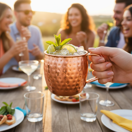 Moscow Mule krus i kobberfinish med hamret overflate