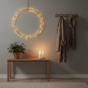 LED ring til oppheng sort metall 55 cm - Lindas Dekor Lysring
