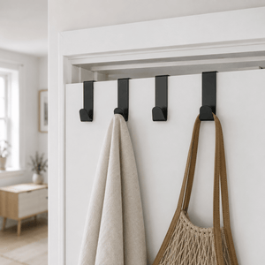 4-pk Dørkroker i rustfritt stål sort - Lindas Dekor Knaggrekke