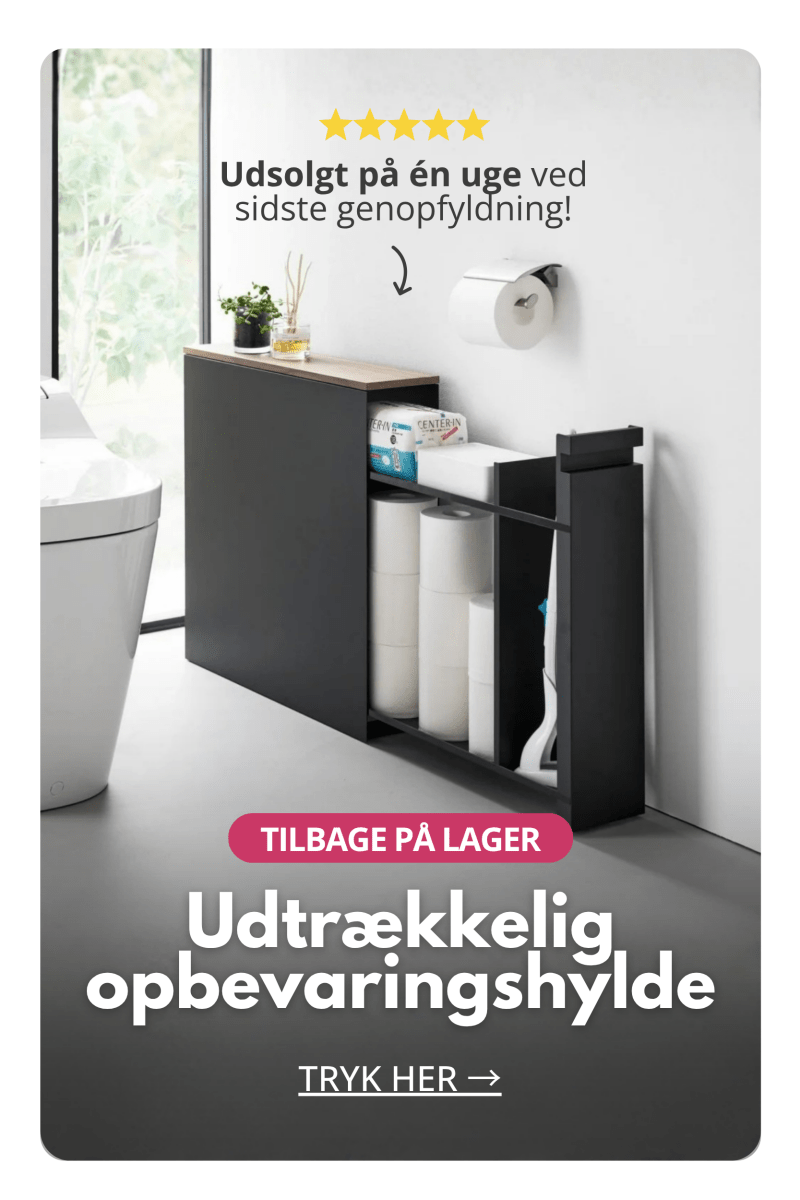 Udtrækkelig opbevaringshylde til toiletpapir og badeværelsesartikler med smart skjult opbevaring på badeværelset