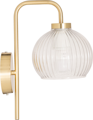 Vegglampe Krys med rillet glass gull 30 cm – produktbilde 3