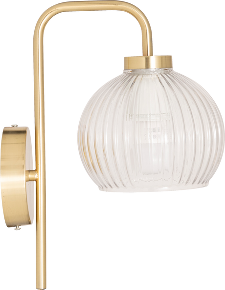 Vegglampe Krys med rillet glass gull 30 cm – produktbilde 3