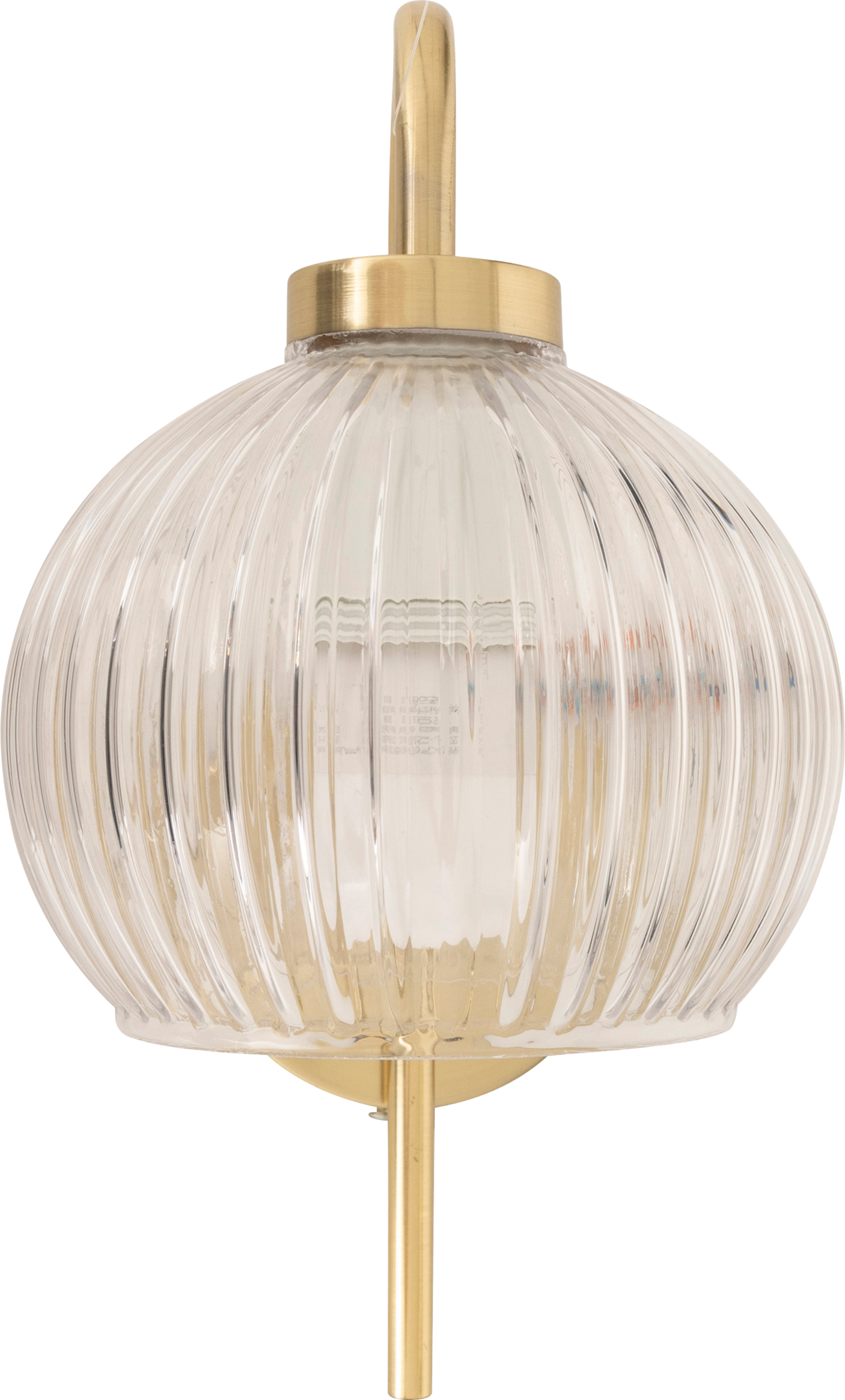 Vegglampe Krys med rillet glass gull 30 cm – produktbilde 2