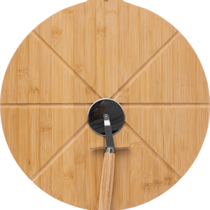 Pizzabrett i bambus med pizzakutter 37 cm – produktbilde 2