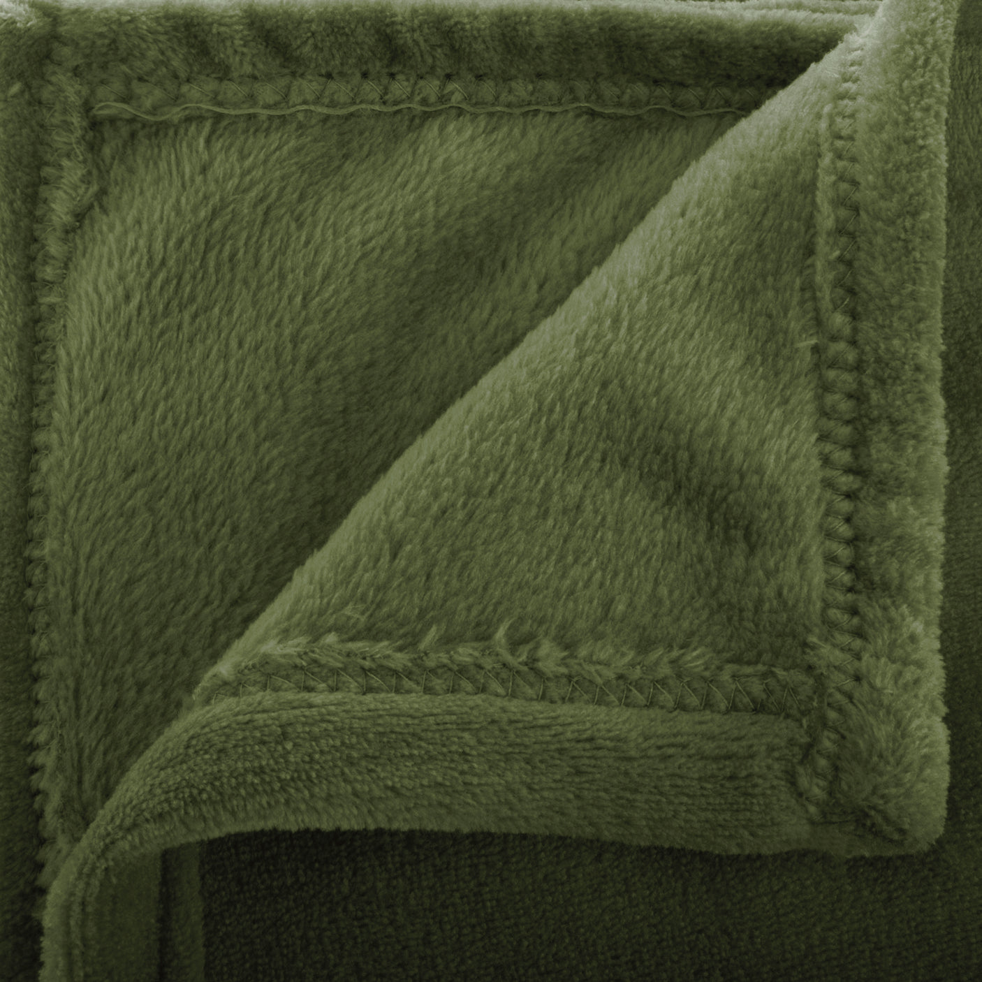 Flanellpledd kaki 130 x 180 cm – detaljbilde