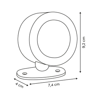 Oppladbar magnetisk LED-vegglampe hvit 8 cm – mål og dimensjoner