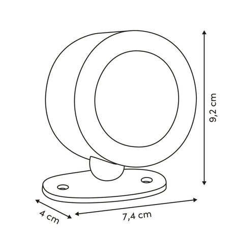 Oppladbar magnetisk LED-vegglampe hvit 8 cm – mål og dimensjoner