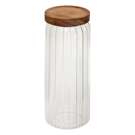 Glasskrukke med akasielokk 1,3 l