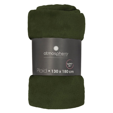 Flanellplæd kaki 130 x 180 cm – emballage 1