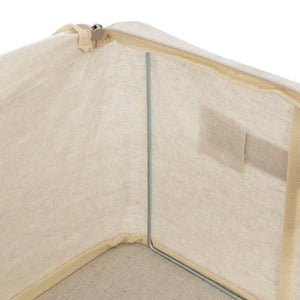 Oppbevaringsbag med dobbel åpning beige 40 x 20 x 31 cm – detaljbilde 3