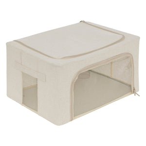 Oppbevaringsbag med dobbel åpning beige 40 x 20 x 31 cm