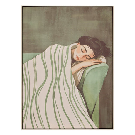 Indrammet lærredsbillede med kvindemotiv Mona 58 x 78 cm