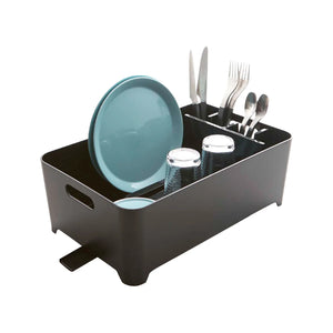 dryppkurv med avløp, oppvaskkurv svart og bløtleggingskurv til kjøkken