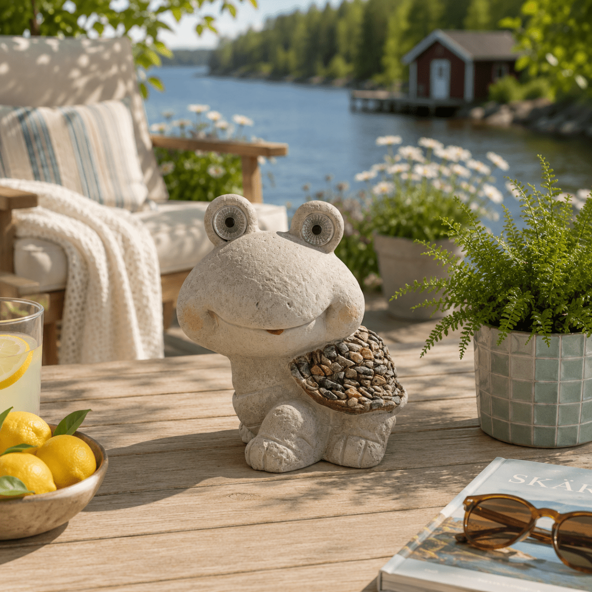 froskil hagefigur sommer ute