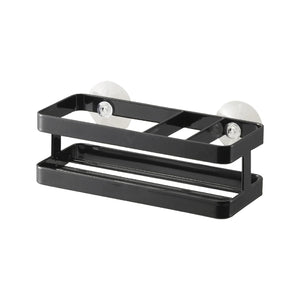 Svart sink organizer med sugekopp for ryddig og funksjonell kjøkkenvask