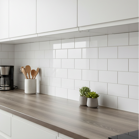 Glasgow oak kontaktplast på kjøkkenbenk