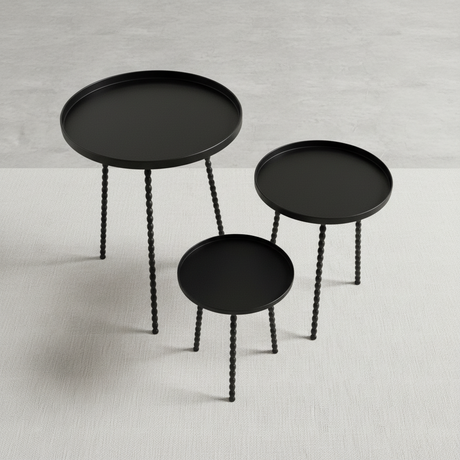 Salvo sidebord sett med 3 bord sort