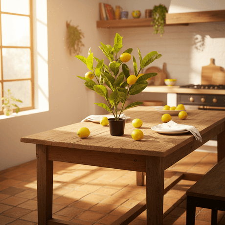 Sitrontre kunstig grønn med sitroner og potte 33 x 25 cm - Lindas Dekor Kunstige planter