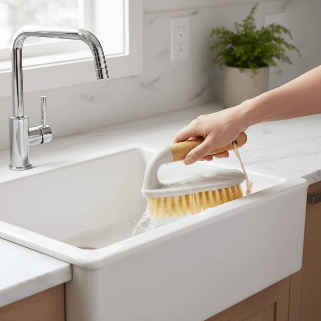 Wood n Clean skrubbebørste med bambushåndtak