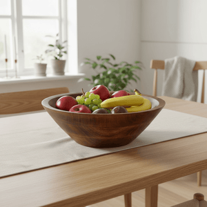 Stor treskål 30 x 10 cm til frukt, salat og servering