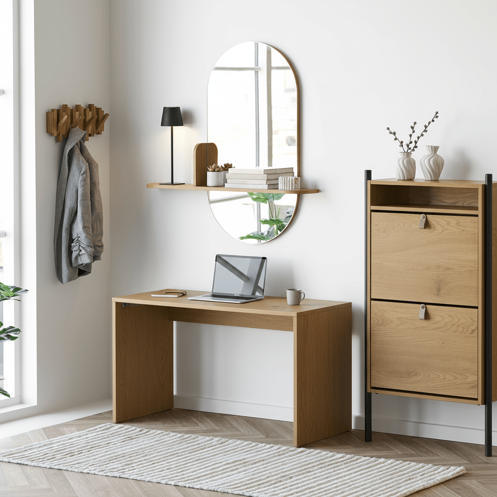 Speil med hylle 92 x 15 x 94,5 cm - Lindas Dekor