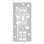 Stickers jul nøtteknekker med juletre hvit 49 cm
