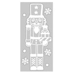 Stickers jul nøtteknekker med gaver hvit 49 cm