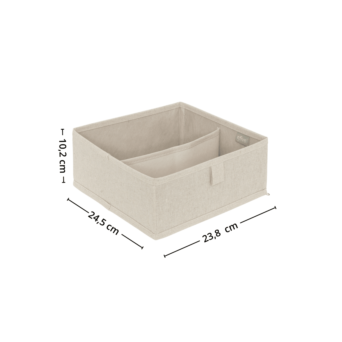 Beige organiser med to separate oppbevaringsrom